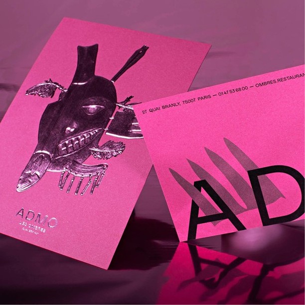 Création de l'identité du restaurant évènement les Ombres ADMO Ducasse Soins Graphiques